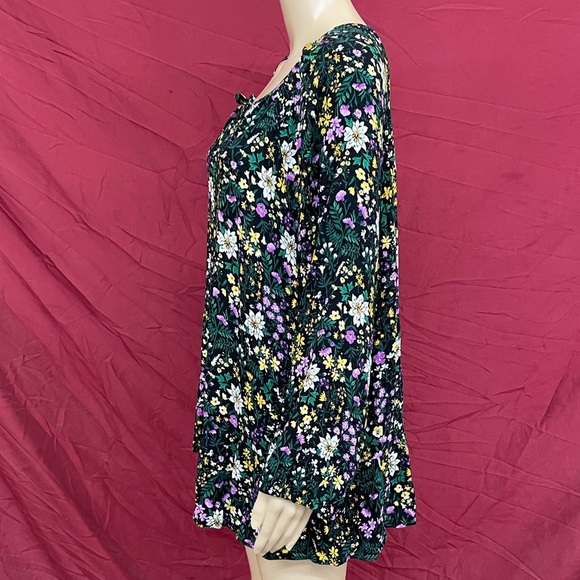 Floral balloon sleeve ruffled tunic size XXL - Picture 3 of 6
